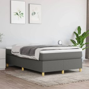 vidaXL Κρεβάτι Boxspring με Στρώμα Σκούρο Γκρι 120x190 εκ Υφασμάτιν