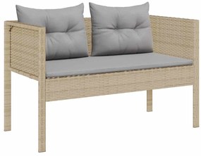vidaXL Σετ καναπέ κήπου 6 τεμαχίων  με μπεζ μαξιλάρια ρατάν