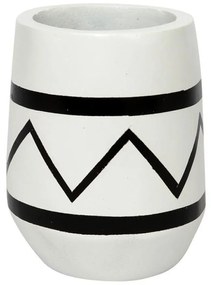 Ποτήρι Μπάνιου Santorini JABR031WB 8,5x12 White-Black Bazar Bizar Κεραμικό