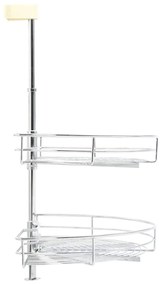 vidaXL Ράφι Ντουλαπιού Διώροφο Περιστρεφόμενο Ασημί 75x38x80 εκ. Σύρμα
