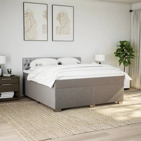 vidaXL Κρεβάτι Boxspring με Στρώμα Taupe 180x200 εκ. Υφασμάτινο