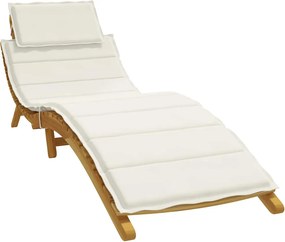 vidaXL Μαξιλάρι Ξαπλώστρας Κρεμ 186x58x4 εκ. Ύφασμα