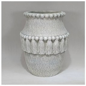 Βάζο τσιμεντένιο Γκρι Με Κρόσσια 20x20x18cm 752-20315 Estheti-752-20315-Γκρι 752-20315