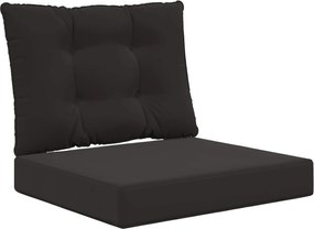 vidaXL Μαξιλάρι Καναπέ Εξωτερικού Χώρου 2 pcs Μαύρο Πολυεστέρας