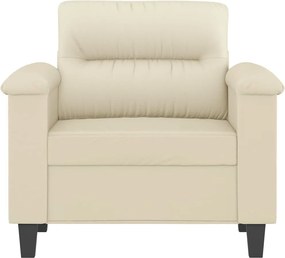 vidaXL Πολυθρόνα Κρεμ 60 εκ. Συνθετικό δέρμα