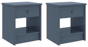 vidaXL Κομοδίνα 2 τεμ. Ανοιχτό Γκρι 35x30x40 εκ. Μασίφ Ξύλο Πεύκου