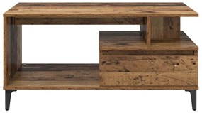 vidaXL Τραπεζάκι σαλονιού with Drawer Παλαιό ξύλο 90 x 49 x 45 εκ