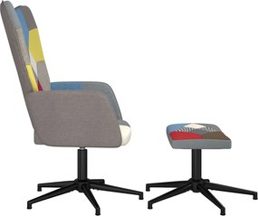 vidaXL Πολυθρόνα Relax Σχέδιο Patchwork Υφασμάτινη με Σκαμπό