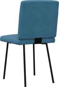 vidaXL Καρέκλες Τραπεζαρίας 4 τεμ. Μπλε Βελούδινες