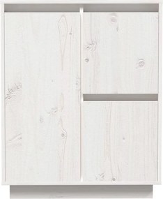 vidaXL Ντουλάπι Λευκό 60 x 34 x 75 εκ. από Μασίφ Ξύλο Πεύκου