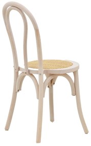 Καρέκλα Azhel pakoworld white wash ξύλο οξιάς-έδρα φυσικό rattan 41x50x89εκ - 263-000018