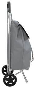 vidaXL Καρότσι αγορών  με ρόδες Γκρι 35 L