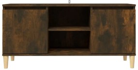 vidaXL Έπιπλο Τηλεόρασης Καπν. Δρυς 103,5x35x50 εκ. Μασίφ Ξύλινα Πόδια