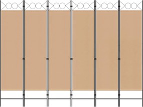 vidaXL Διαχωριστικό Δωματίου 6-Πάνελ Μπεζ 240 x 180 cm Ύφασμα