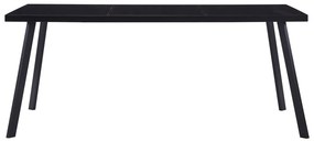 vidaXL Τραπεζαρία Μαύρη 160 x 80 x 75 εκ. από Ψημένο Γυαλί