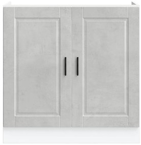 vidaXL Ντουλάπι βάσης νεροχύτη Porto Γκρι μπετόν 80x46x81,5 cm