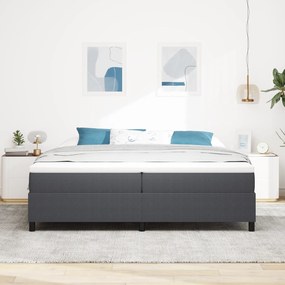 vidaXL Κρεβάτι Box Spring με Στρώμα σε Σκούρο Γκρι, 200 x 200 εκ, Ύφασμα Κορντούρας.