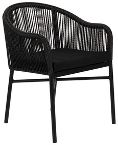 Πολυθρόνα Κήπου KAGERA Μαύρο Αλουμίνιο/Rattan 57x58x77cm - 14840003 - 14840003