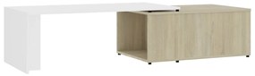 vidaXL Τραπεζάκι Σαλονιού Λευκό/Sonoma Δρυς 150x50x35 εκ. Μοριοσανίδα