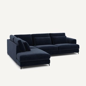 Καναπές γωνιακός αριστερός από βελούδινο chenille, Marsile