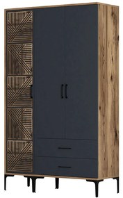 Ντουλάπα Τρίφυλλη Kumsal 845HCT5449 120x47,5x201,4cm Walnut-Anthracite Three Door