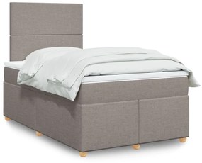 Κρεβάτι Boxspring με Στρώμα Taupe 120x200 εκ. Υφασμάτινο - Μπεζ-Γκρι