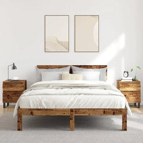 Κομοδίνα 2 τεμάχια Παλιό ξύλο 40x35x50 cm Κατασκευασμένο ξύλο - Καφέ
