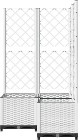 vidaXL Γλάστρα Κήπου Λευκό 80 x 80 x 136 cm