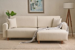 Corner Sofa-Bed Mane Right - Cream Cream