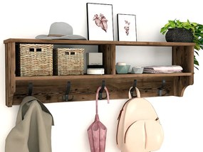 Κρεμάστρα τοίχου Ottila Megapap χρώμα καπνιστή καρυδιά 120x22x37εκ.