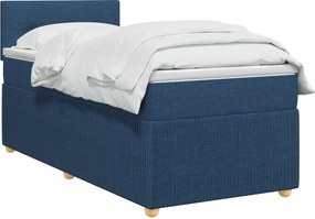 vidaXL Κρεβάτι box spring με στρώμα Μπλε 80 x 200 cm Ύφασμα