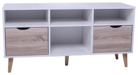 TV15 WHITE/S.OAK 117Χ39X53εκ. ΕΠΙΠΛΟ - (117Χ39X53εκ.), Χρώμα: SONOMA OAK - ZITA PLUS