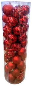 Σετ Χριστουγεννιάτικες μπάλες - 8cm - 50pcs - 326116 - Red-326116_RED
