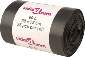 vidaXL Σακούλες Απορριμμάτων 250 Τεμ. Μαύρες 60 Λ.
