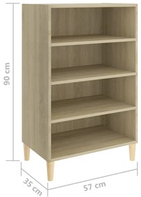 vidaXL Ραφιέρα Sonoma Δρυς 57 x 35 x 90 εκ. από Μοριοσανίδα