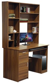 ΓΡΑΦΕΙΟ ΜΕ ΒΙΒΛΙΟΘΗΚΗ-ΡΑΦΙΕΡΑ STATUS ΚΑΡΥΔΙ HM2032.04 120x55x182 εκ.