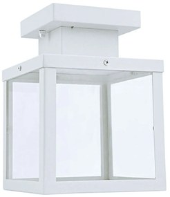 Φωτιστικό Οροφής Εξωτερικού Χώρου CELIA1CWH 16x22cm 1xE27 IP44 White Aca Steel,Glass