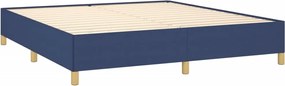 vidaXL Κρεβάτι Boxspring με Στρώμα Μπλε 180x200 εκ. Υφασμάτινο