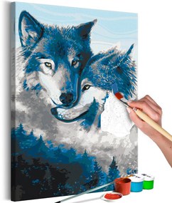 Ζωγραφική με αριθμούς Ερωτευμένοι λύκοι - 40x60