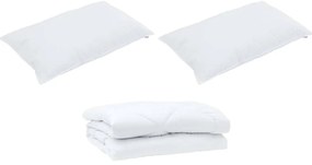vidaXL Πάπλωμα με μαξιλάρι 3 pcs Λευκό 240 x 220 cm Μικροΐνες