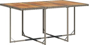 vidaXL Σετ Τραπεζαρίας Κήπου 7 τεμ. Γκρι Συνθ. Ρατάν με Μαξιλάρια