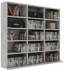 vidaXL Έπιπλο για CD Γκρι του Σκυροδέματος 100x23x89,5 εκ. Επεξ. Ξύλο