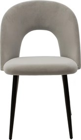 Καρέκλα Jonah pakoworld βελούδο γκρι-μαύρο πόδι