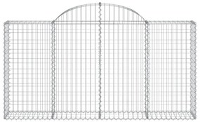 Συρματοκιβώτια Τοξωτά 50 τεμ. 200x30x100/120 εκ. Γαλβαν. Ατσάλι - Ασήμι