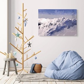 Εικόνα ελαιογραφία με χιονισμένα βουνά - 90x60