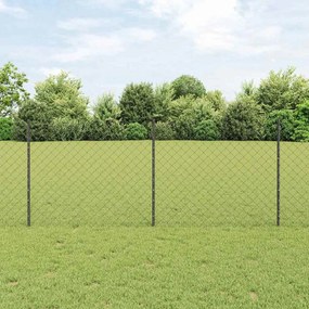 vidaXL Φράχτης με Στήλες. Γκρι 1 x 25 m Ατσάλι