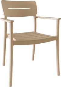 Πολυθρόνα Pilma pakoworld cappuccino PP 57x54x82εκ