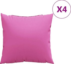 vidaXL Διασκορπισμένα Μαξιλάρια 4 pcs Ροζ 40 x 40 cm Ύφασμα Πολυεστέρα