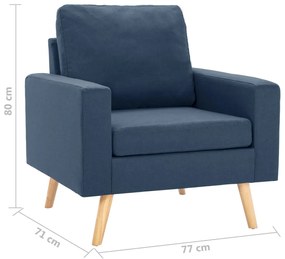 vidaXL Πολυθρόνα Μπλε Υφασμάτινη
