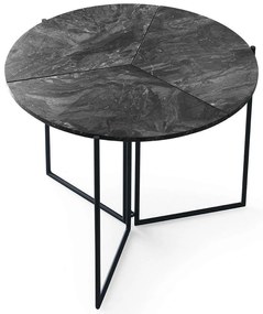 Τραπέζι Αναδιπλούμενο Yaprak 974NMB1163 Φ100x72cm Marble Effect Anthracite Melamine, Metal